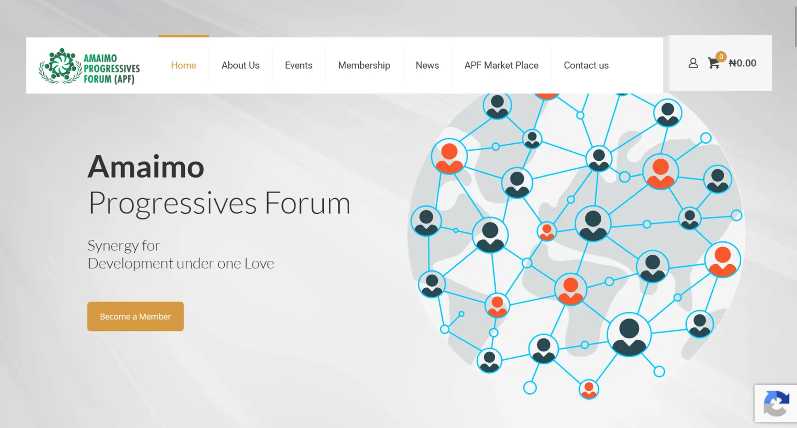 Amaimo Progressives Forum website hero section