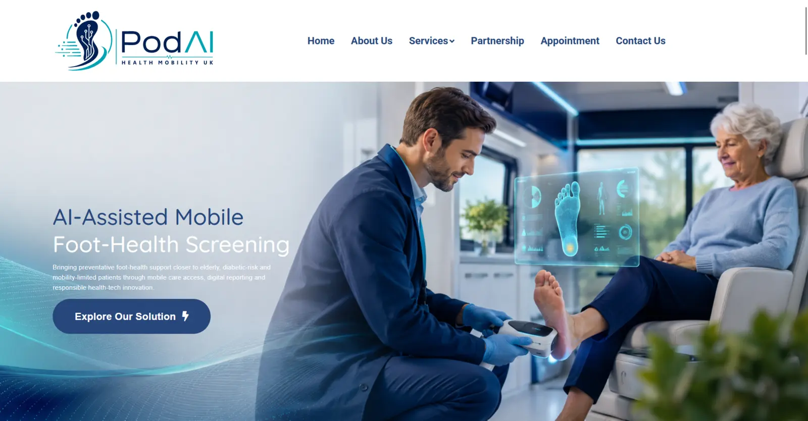 PODAI Health Mobility UK website homepage